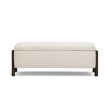 Abby 52" Nubby Fabric Storage Bench - Cream