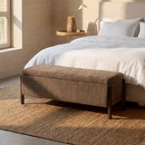 Abby 52" Nubby Fabric Storage Bench - Brown