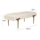 Brno 53.5" Performance Velvet Bench - Off-White