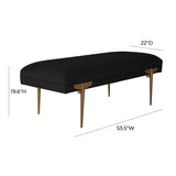 Brno 53.5" Performance Velvet Bench - Black