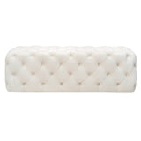 Kaylee 49" Performance Velvet Tufted Jumbo Ottoman - Cream