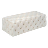 Kaylee 49" Performance Velvet Tufted Jumbo Ottoman - Cream