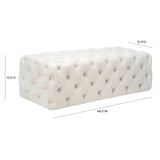 Kaylee 49" Performance Velvet Tufted Jumbo Ottoman - Cream