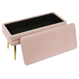 Ziva 31" Velvet Storage Bench - Blush