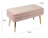 Ziva 31" Velvet Storage Bench - Blush