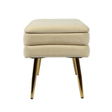 Ziva 31" Velvet Storage Bench - Cream