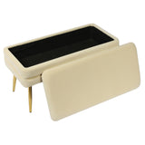 Ziva 31" Velvet Storage Bench - Cream