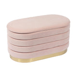 Lillian 31.5" Performance Velvet Storage Bench - Blush