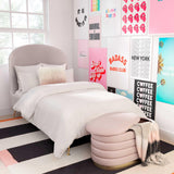 Lillian 31.5" Performance Velvet Storage Bench - Blush