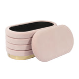 Lillian 31.5" Performance Velvet Storage Bench - Blush