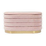 Lillian 31.5" Performance Velvet Storage Bench - Blush