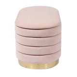 Lillian 31.5" Performance Velvet Storage Bench - Blush