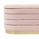 Lillian 31.5" Performance Velvet Storage Bench - Blush