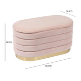 Lillian 31.5" Performance Velvet Storage Bench - Blush