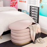 Lillian 31.5" Performance Velvet Storage Bench - Blush