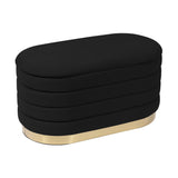 Lillian 31.5" Performance Velvet Storage Bench - Black