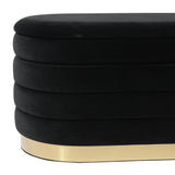 Lillian 31.5" Performance Velvet Storage Bench - Black