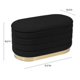 Lillian 31.5" Performance Velvet Storage Bench - Black