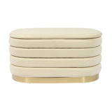 Lillian 31.5" Performance Velvet Storage Bench - Cream