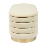 Lillian 31.5" Performance Velvet Storage Bench - Cream