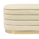 Lillian 31.5" Performance Velvet Storage Bench - Cream