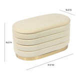 Lillian 31.5" Performance Velvet Storage Bench - Cream
