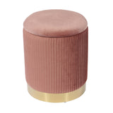 Zoe Performance Velvet Storage Ottoman - Blush
