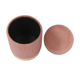 Zoe Performance Velvet Storage Ottoman - Blush