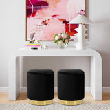 Zoe Performance Velvet Storage Ottoman - Black