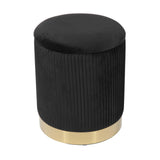 Zoe Performance Velvet Storage Ottoman - Black