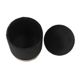 Zoe Performance Velvet Storage Ottoman - Black