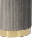 Zoe Performance Velvet Storage Ottoman - Grey