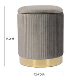 Zoe Performance Velvet Storage Ottoman - Grey