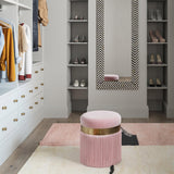 Melody Velvet Tasseled Ottoman - Blush