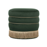 Lakka Performance Velvet Ottoman - Green