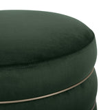 Lakka Performance Velvet Ottoman - Green