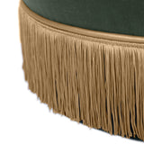 Lakka Performance Velvet Ottoman - Green
