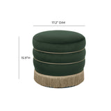 Lakka Performance Velvet Ottoman - Green