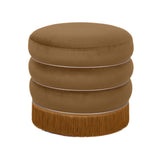 Lakka Performance Velvet Ottoman - Brown