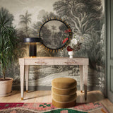 Lakka Performance Velvet Ottoman - Brown