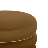 Lakka Performance Velvet Ottoman - Brown