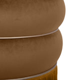 Lakka Performance Velvet Ottoman - Brown