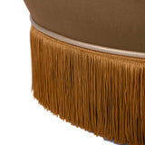 Lakka Performance Velvet Ottoman - Brown