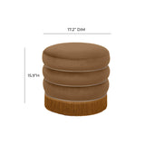 Lakka Performance Velvet Ottoman - Brown