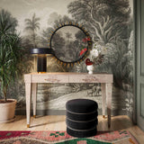 Lakka Performance Velvet Ottoman - Black