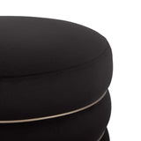 Lakka Performance Velvet Ottoman - Black