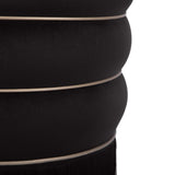 Lakka Performance Velvet Ottoman - Black