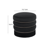 Lakka Performance Velvet Ottoman - Black