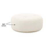 Fickle Cream Performance Boucle Swivel Ottoman