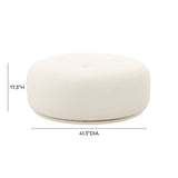 Fickle Cream Performance Boucle Swivel Ottoman